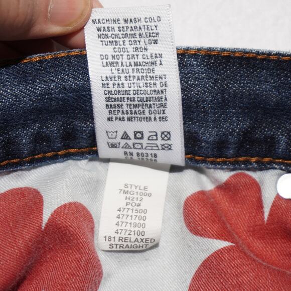 Lucky Brand 181 Relaxed Straight Jeans Men's 36 Blue Denim Classic Fit - Picture 14 of 16